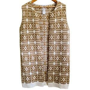 COCOGIO Italy Alpaca Blend Boho Oversized Sleeveless Open Front Vest Cardigan OS